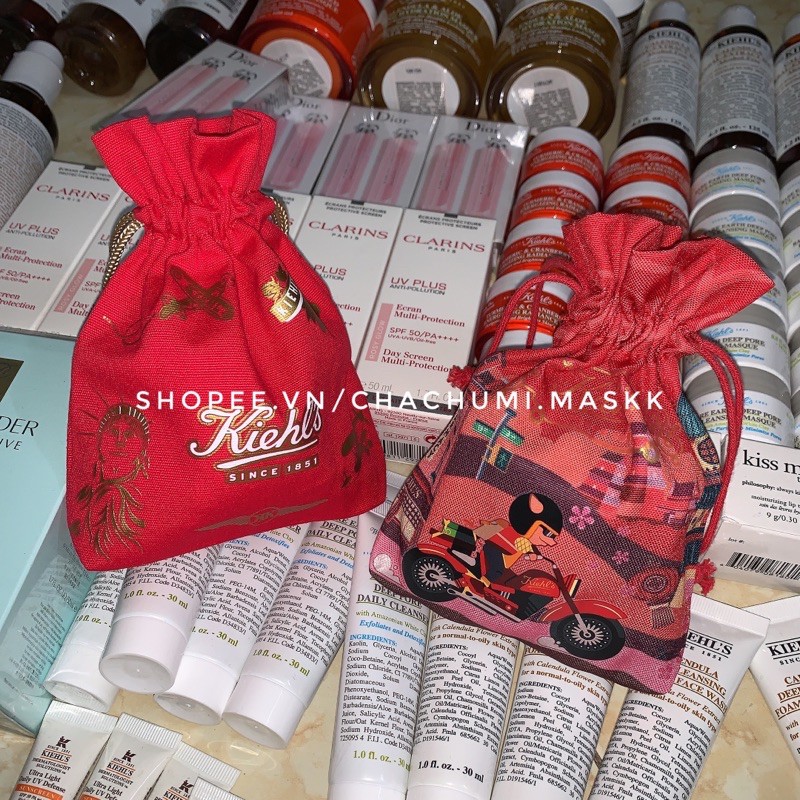 [TPHCM] [KIEHLS] Gift Hãng - Túi Móc Khoá Và Túi Dây Rút