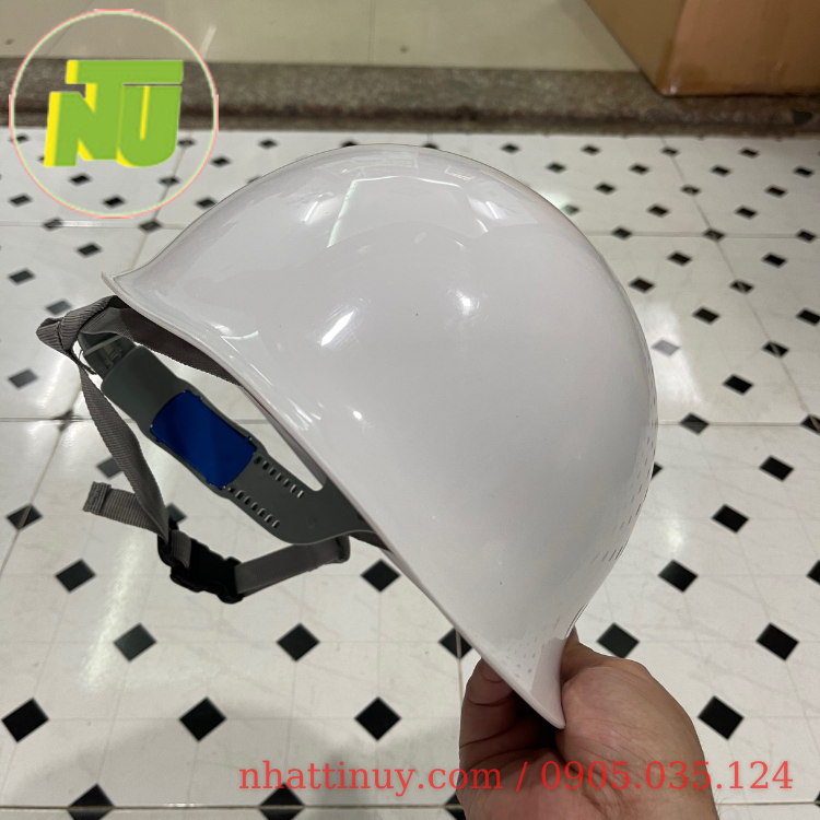 Nón bảo hộ kiểu Nhật màu trắng - dạng bấm dễ dùng