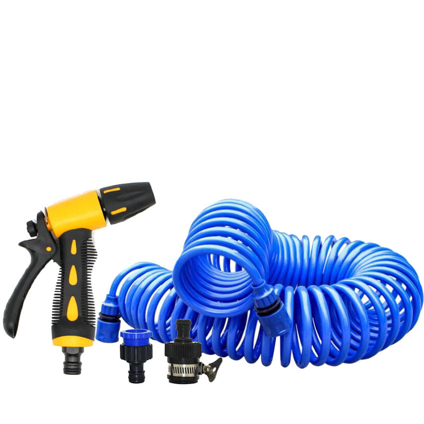 Vòi nước vòi phun nước rửa xe tưới cây tăng áp thông minh + Bộ vòi xịt nước tưới cây đa năng tăng áp lực nước kèm dây tưới dạng lò xo co dãn 319814 loại 10m
