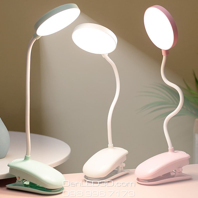 Đèn bàn led kẹp đầu giường đọc sách chống cận pin 2000mah