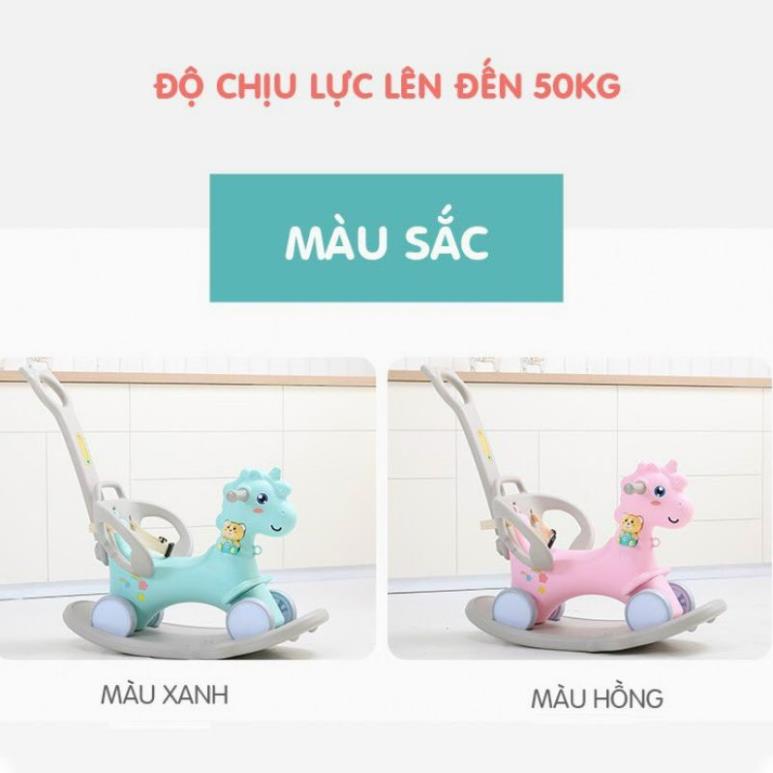 Ngựa bập bênh Holla 3in1 chòi châm, xe đẩy