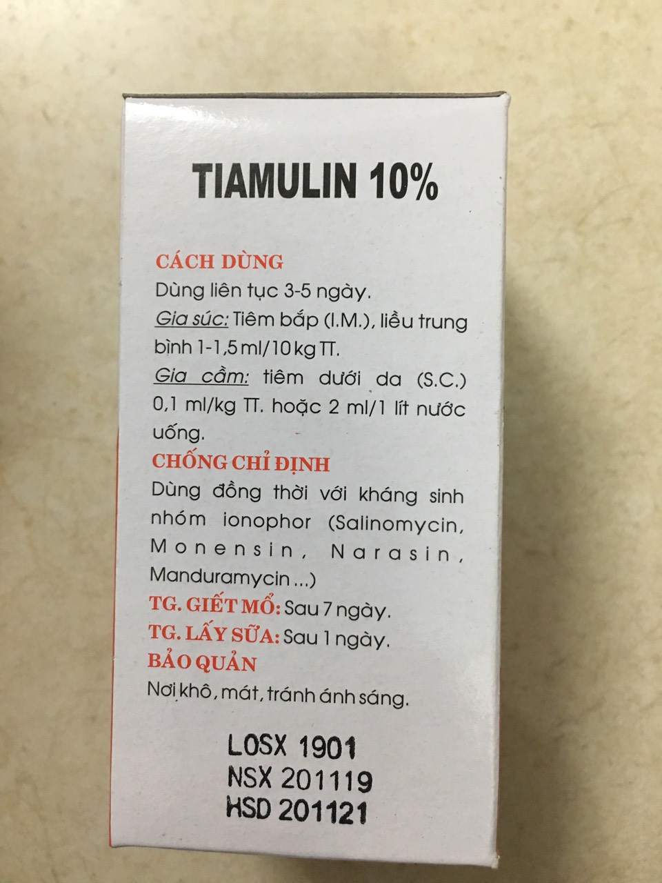 TIAMULIN 10% (100ml) - chỉ dùng trong thú y