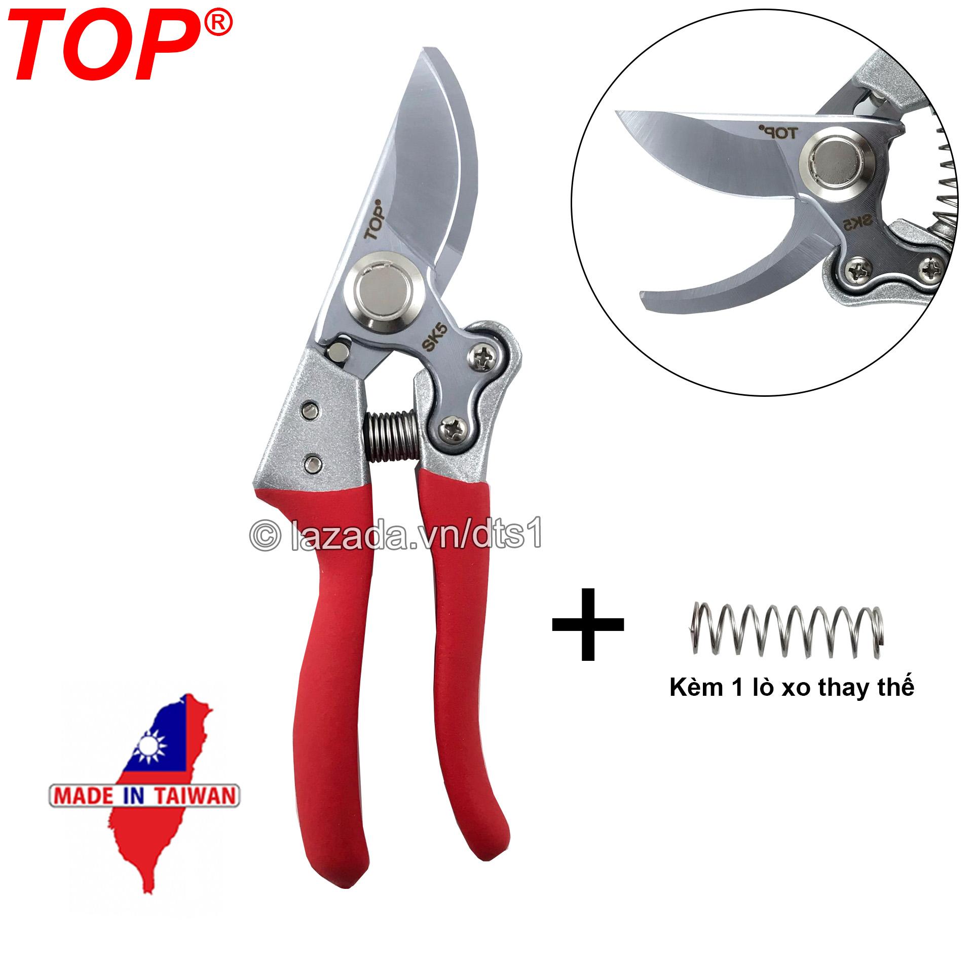 Kéo cắt cành cao cấp lưỡi cong thép Nhật SK5 TOP 200mm, cán Anilmon