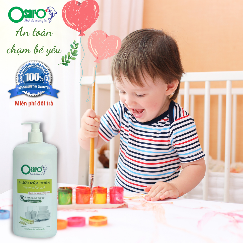 Nước rửa chén hữu cơ OSARO 1l sả chanh