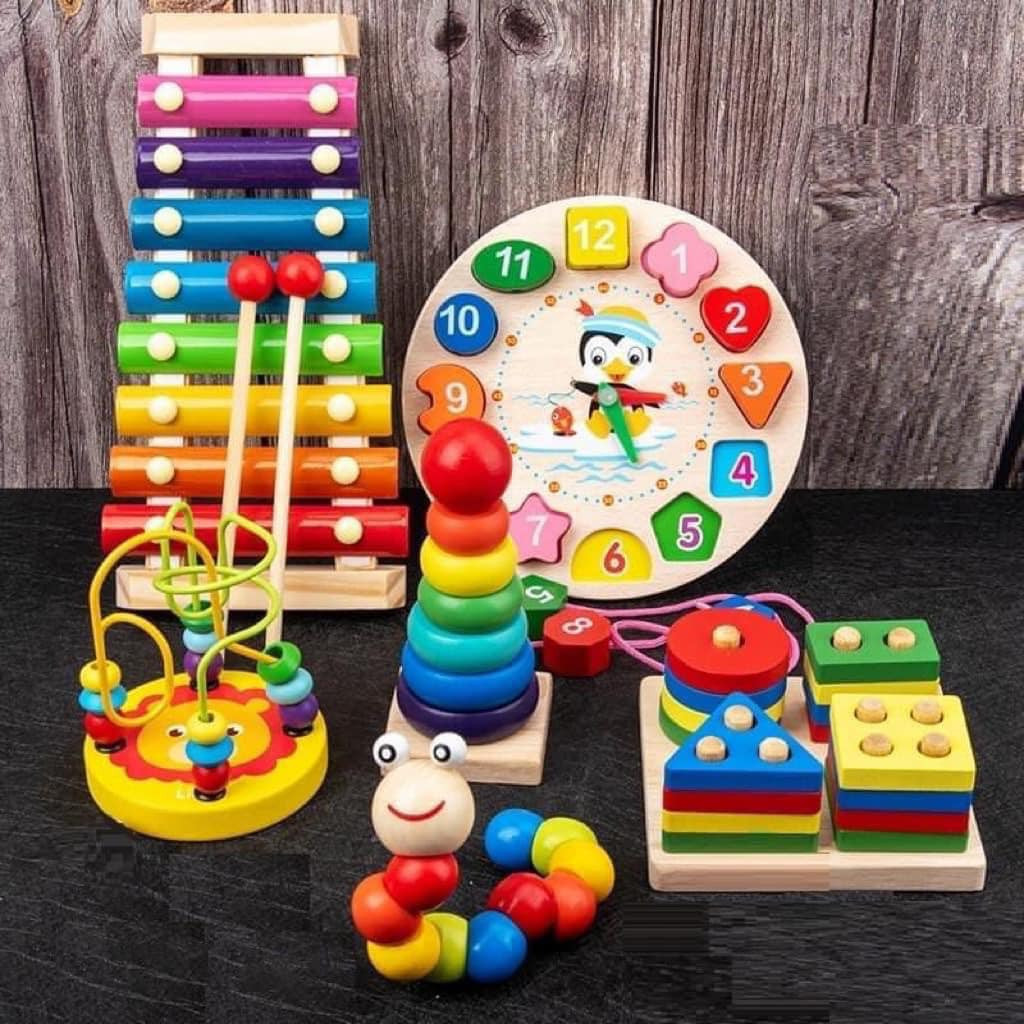 Combo 6 món đồ chơi gỗ montessori
