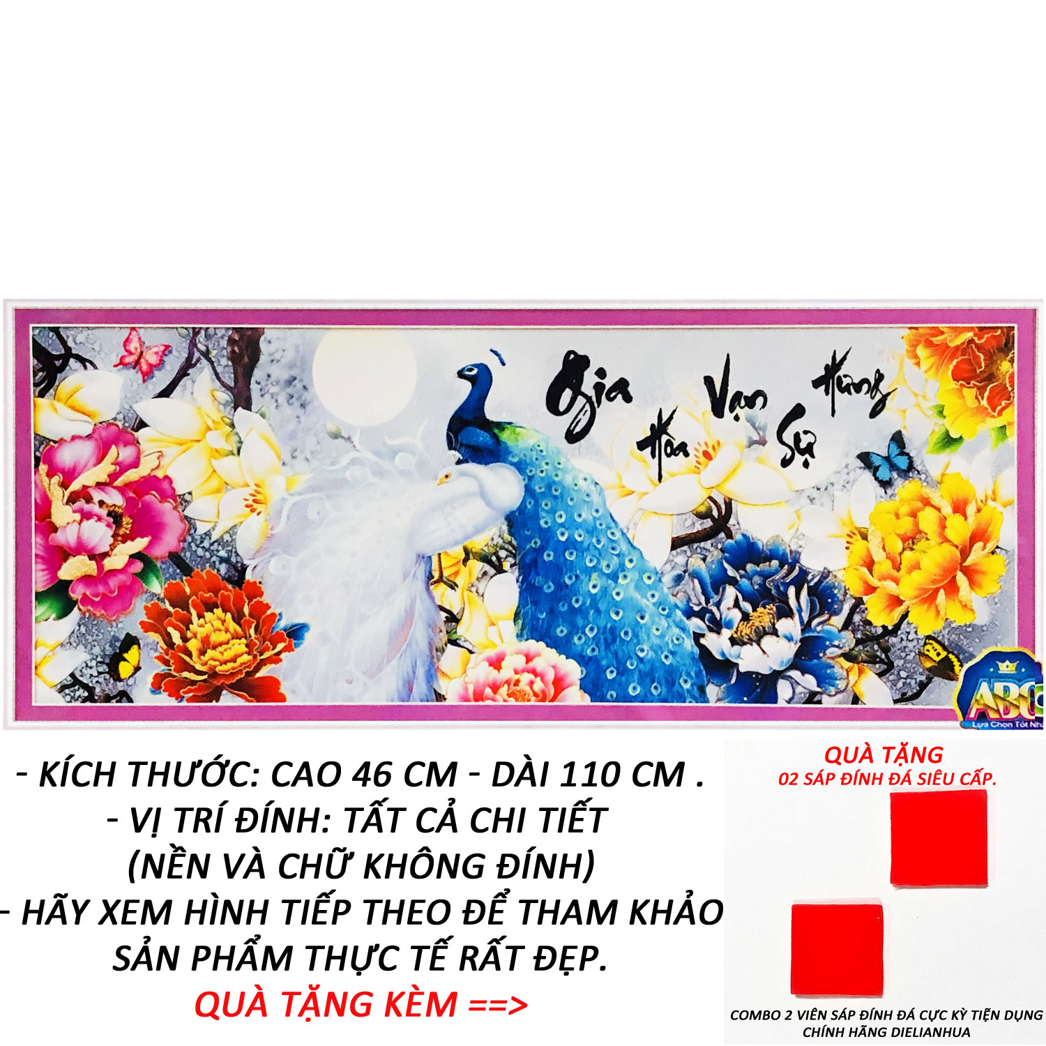 Tranh đính đá 5D - Phú Quý Cát Tường 01 - Tranh Minh Hiền