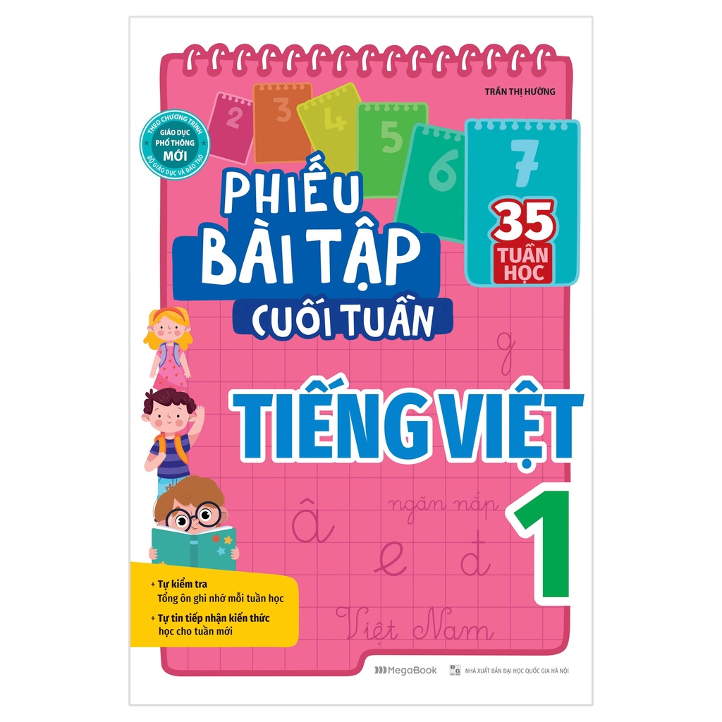 Sách Phiếu bài tập cuối tuần Tiếng Việt Lớp 1 (Tặng khóa học tiếng anh online) - Megabook
