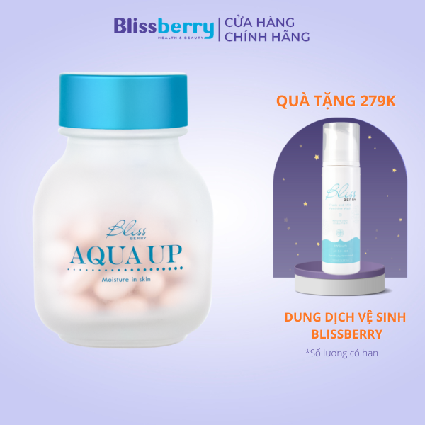 TẶNG DUNG DỊCH VỆ SINH Viên uống cấp nước và collagen Blissberry Aqua Up