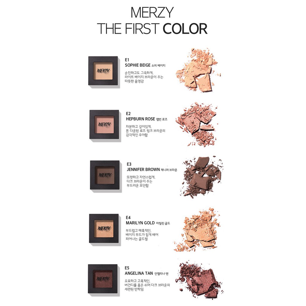 Phấn mắt Merzy The First Eye Shadow E3 - Jennifer Brown 2,2g [Chính Hãng]
