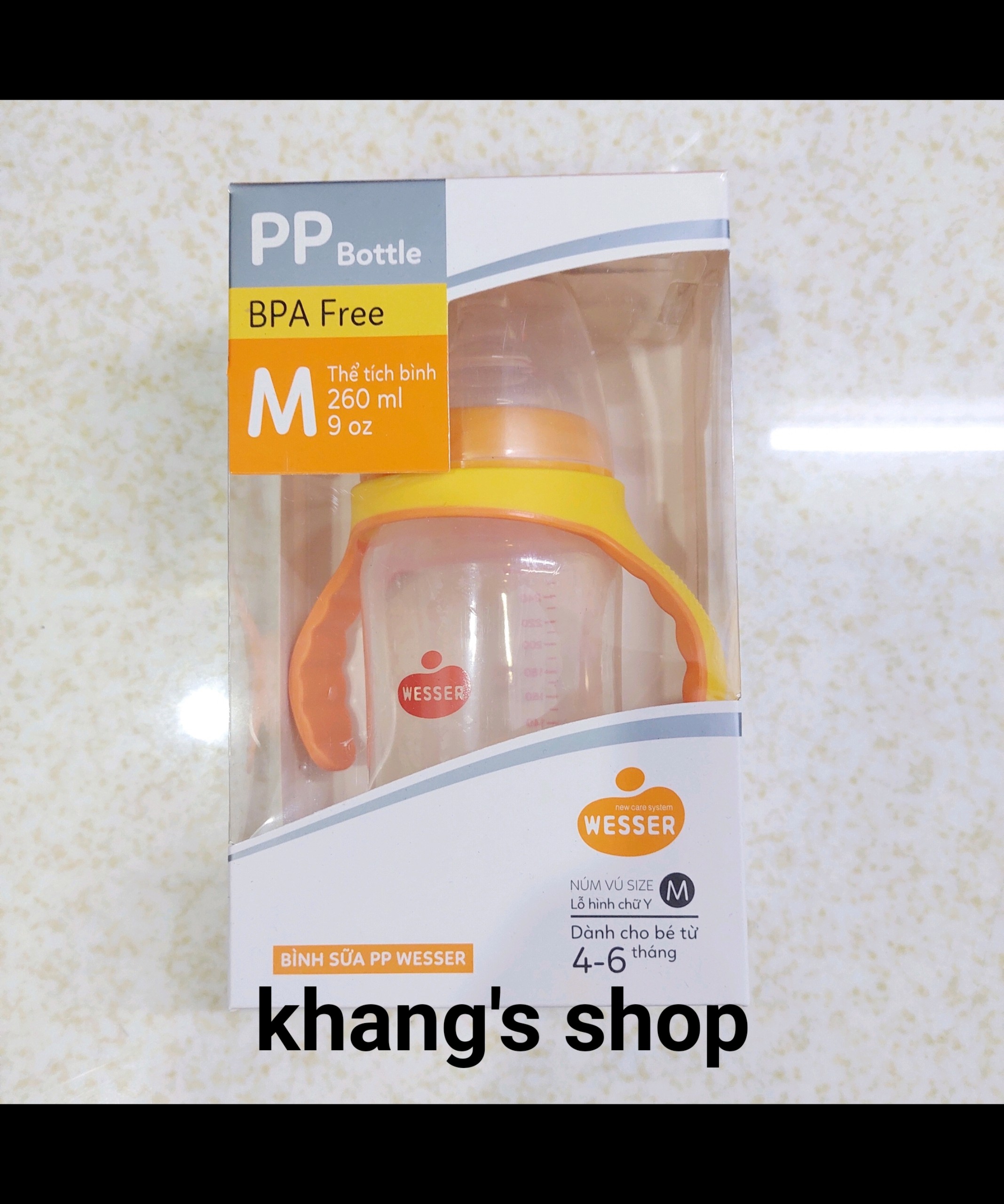 Bình sữa Wesser cổ rộng 260ml