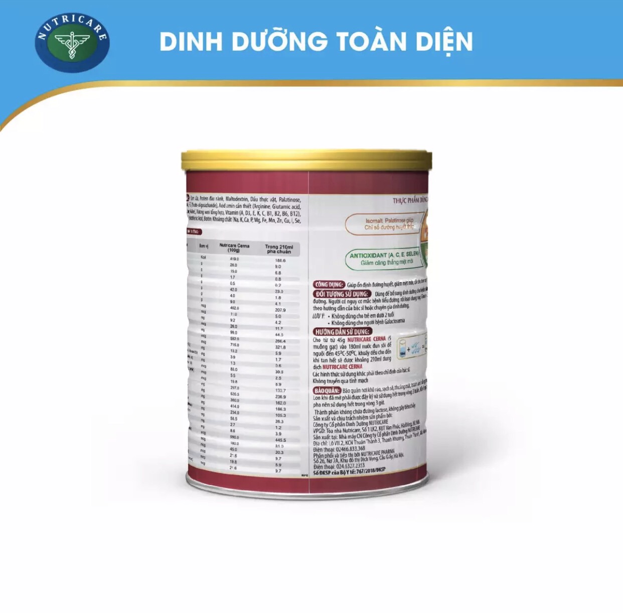 [HCM]sữa Nutricare Cerna 400g - cho người đái tháo đường