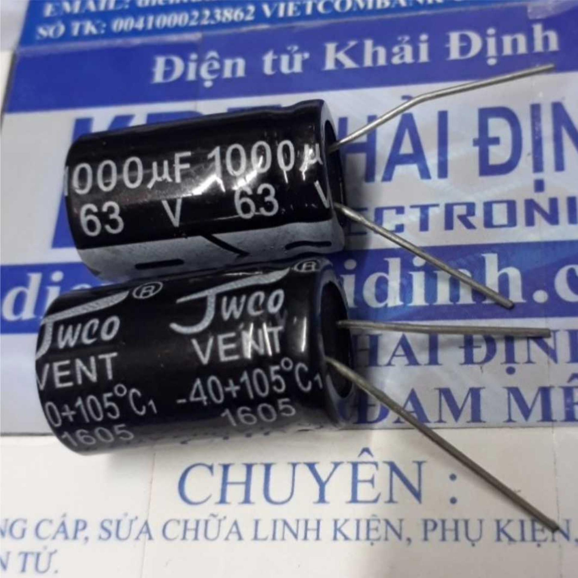 10 con TỤ HÓA, TỤ PHÂN CỰC 1000uf 63V  kde1812