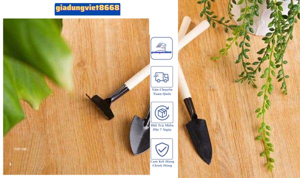 Bộ 3 món dụng cụ làm vườn to - bộ 3 dụng cụ làm vườn mini