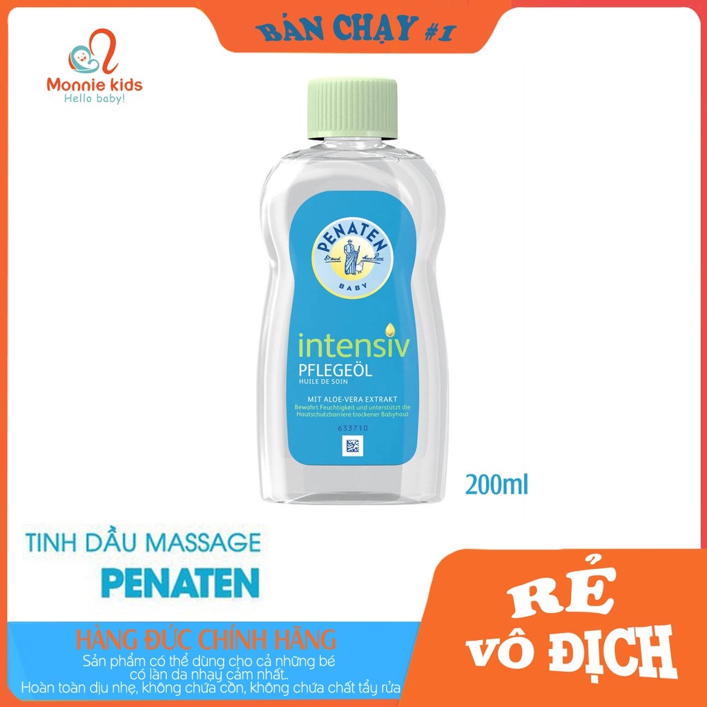 Tinh dầu massage PENATEN Intensiv cho bé Aloe Vera 200ml