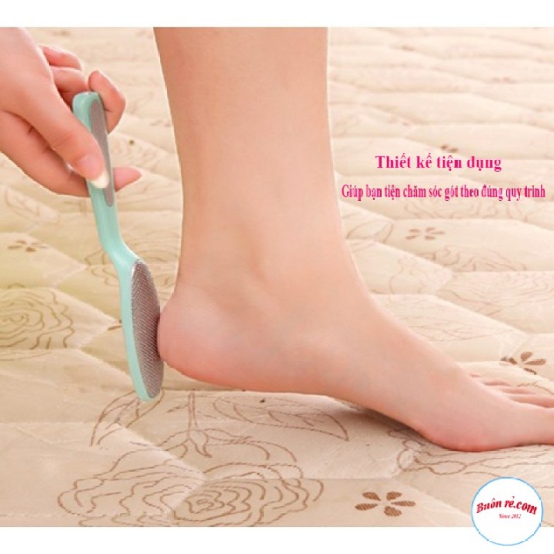 Dụng cụ chà gót chân bằng thép 2 trong 1, tẩy da chết, giúp gót chân hồng hào