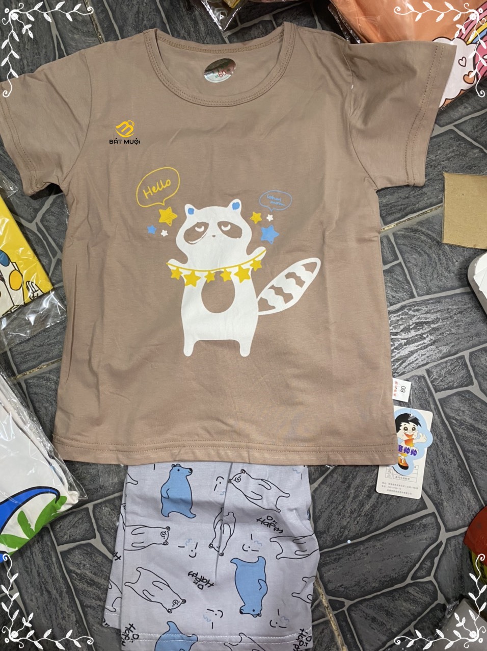 (ẢNH THẬT) Bộ quần áo cotton hàng Quảng Châu cho bé trai Size 80/140 (22-23kg) - Tạp hóa Bát Muội