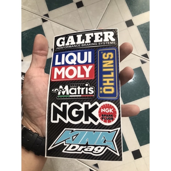 Sét Tem Dán Mini Chữ Nitron,Ohlins,Matric,Brembo,Galfer