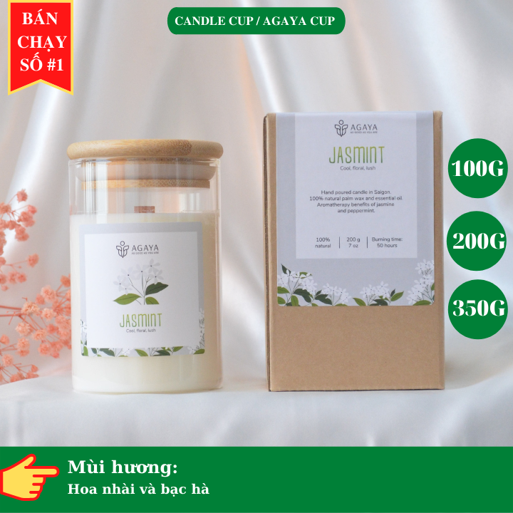 Nến Thơm an toàn Candle Cup AGAYA - MÙI JASMINT