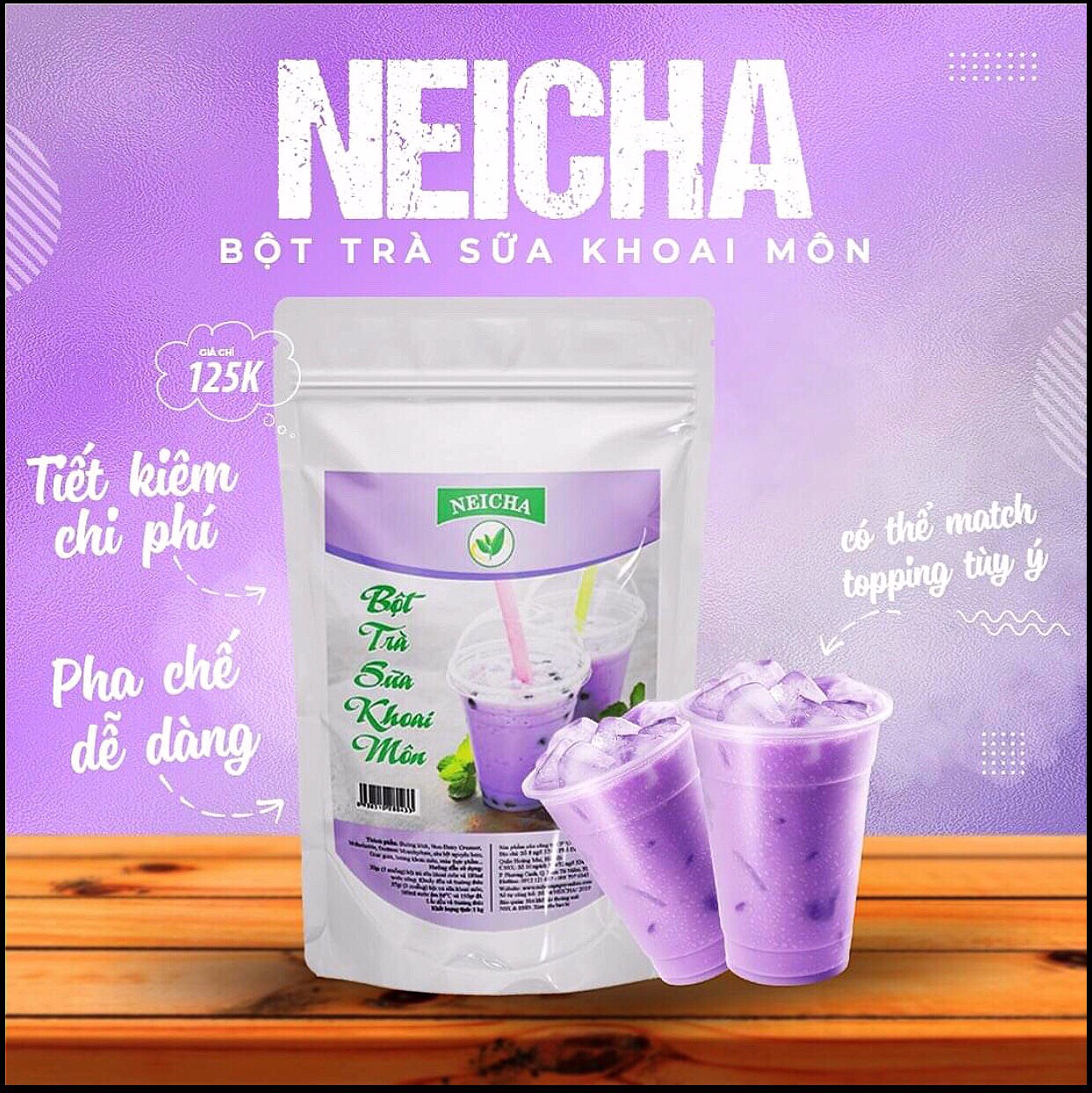 (200g)Trà Sữa Vị Khoai Môn PHA SẴN SIÊU NHANH. DATE MỚI