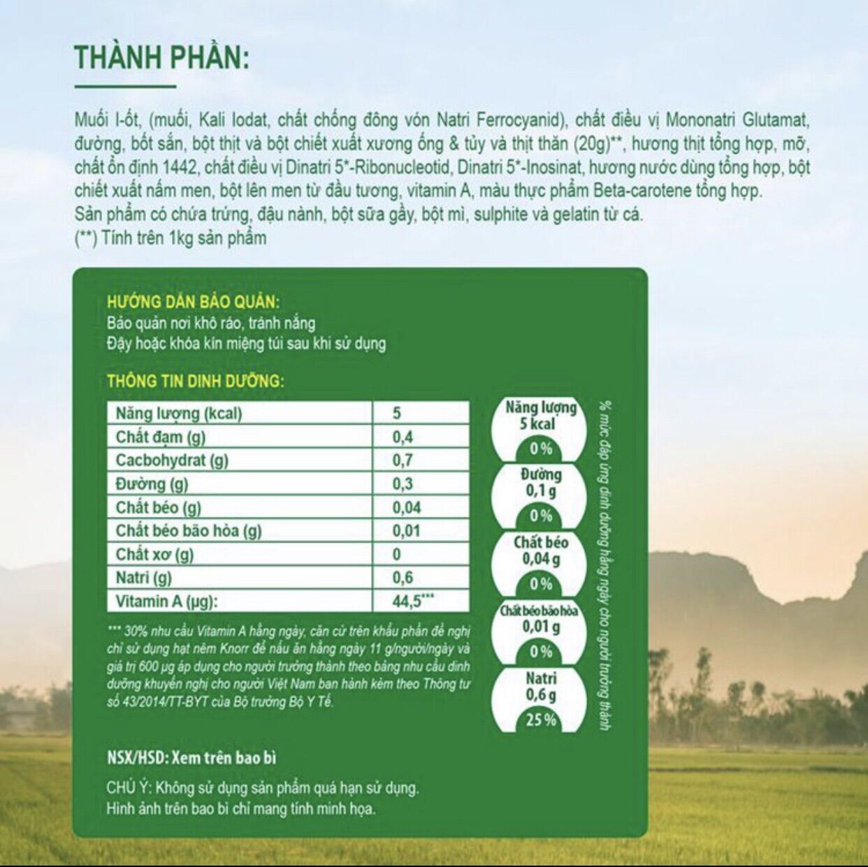 Hạt nêm Knorr túi 1.8kg