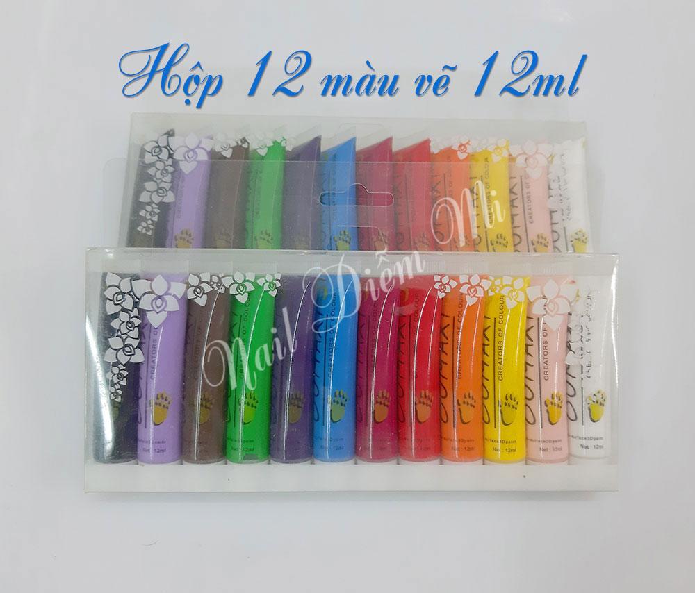 Hộp 12 tuýp màu vẽ 12ml