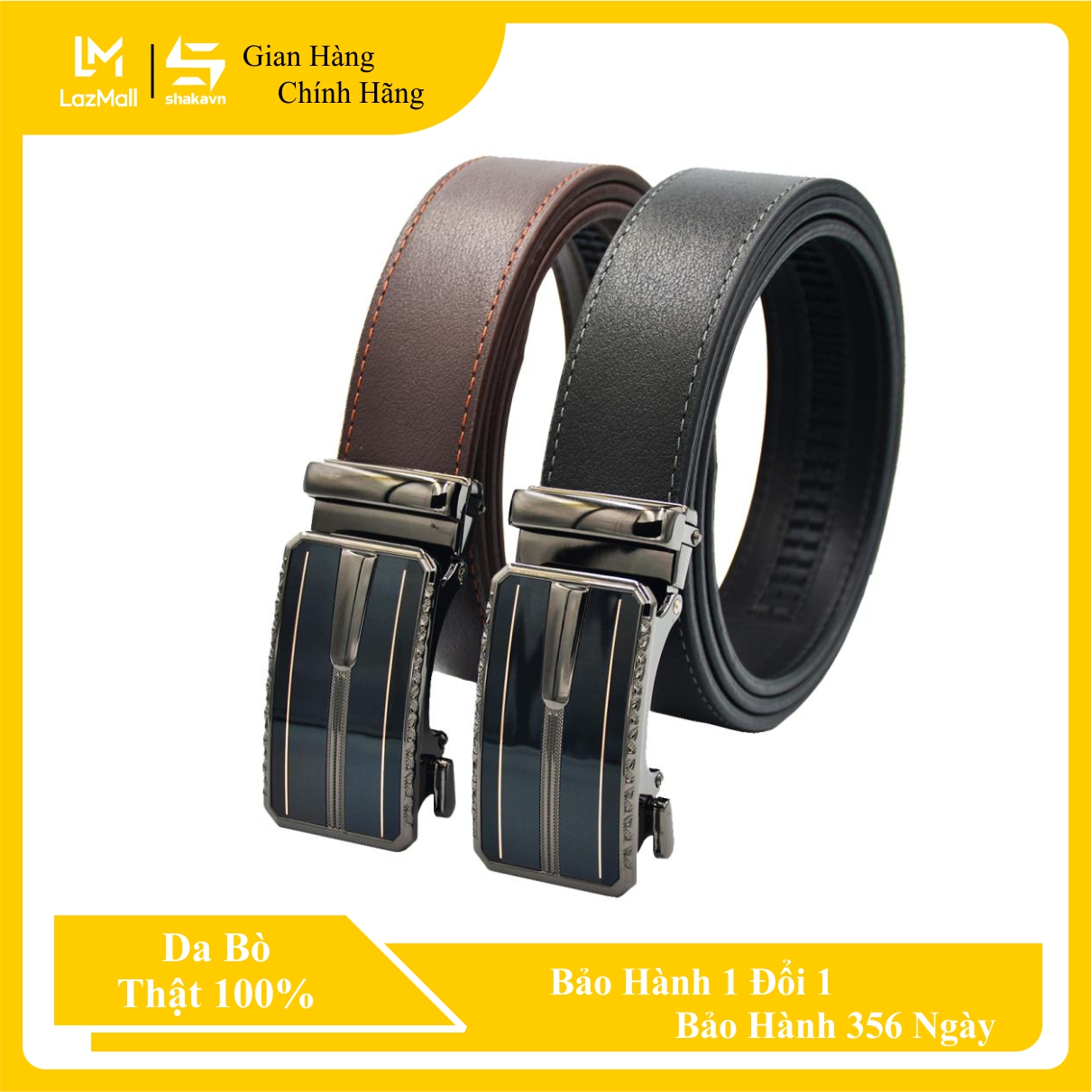 Thắt Lưng, Day Nịt Nam Da Bò Shakavn SKLB04 (đen - nâu)