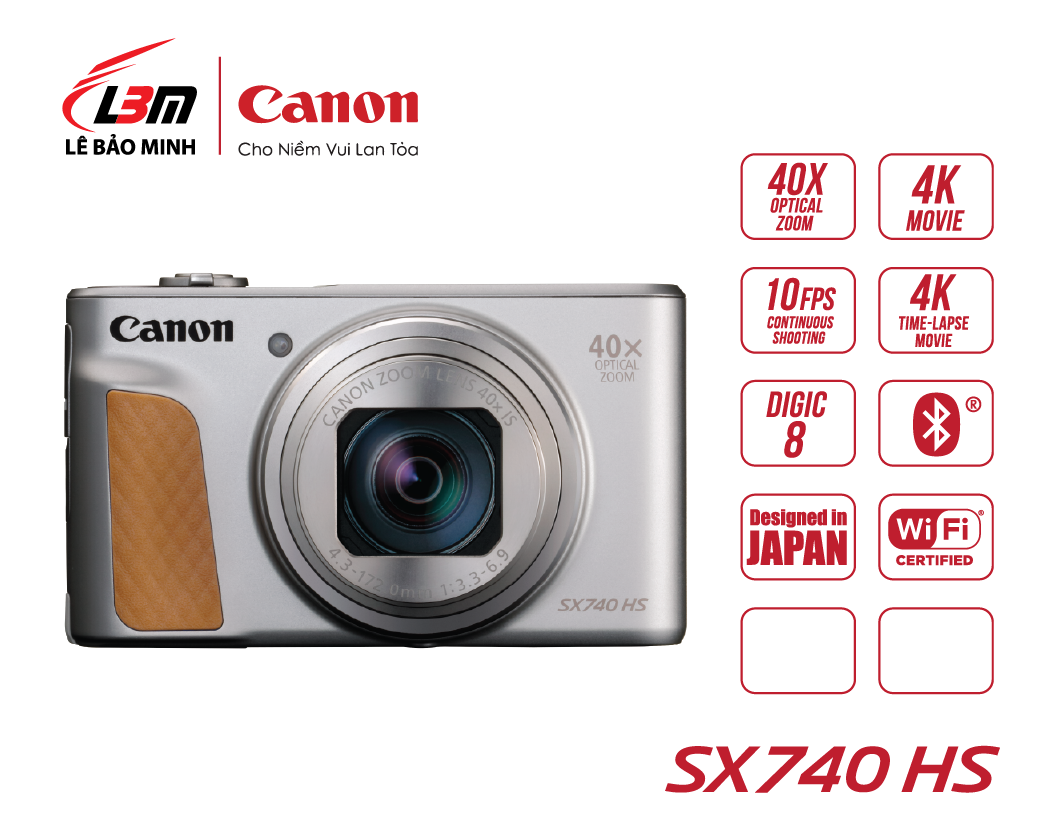 Máy ảnh Canon SX740 HS - Chính Hãng Lê Bảo Minh