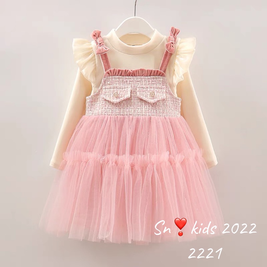 Váy bé gái, sét váy dạ phối ren 10-30kg