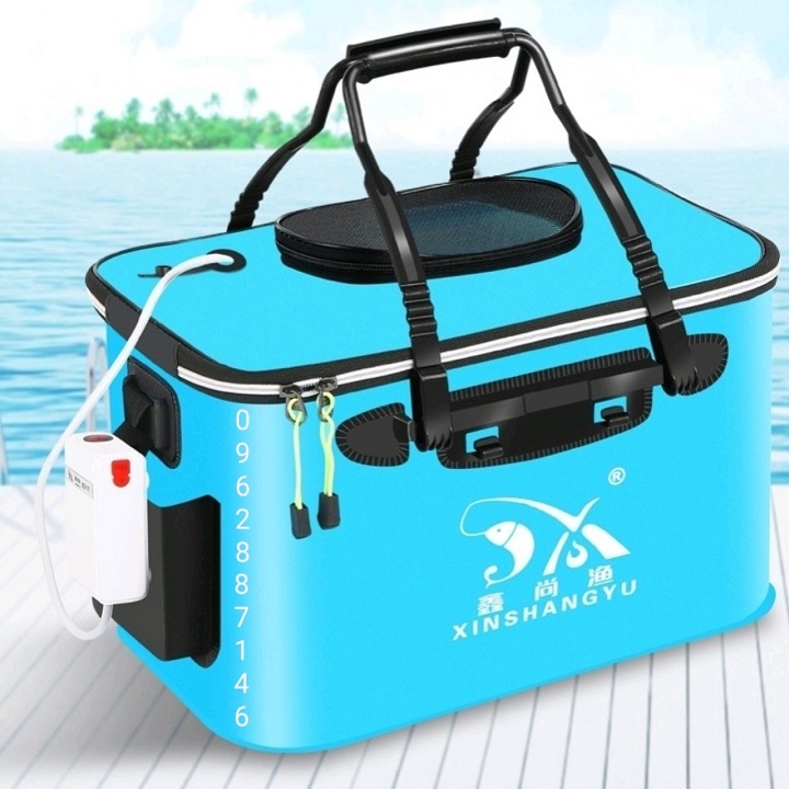 thùng đựng cá sợi nano siêu bền gấp gọn tiện lợi 30cm đến 70cm x1