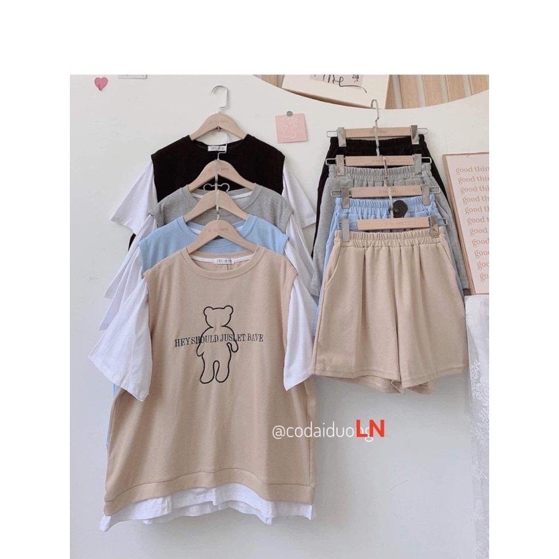 BỘ ĐỒ GẤU HEY PHỐI TAY CỰC KUTE
