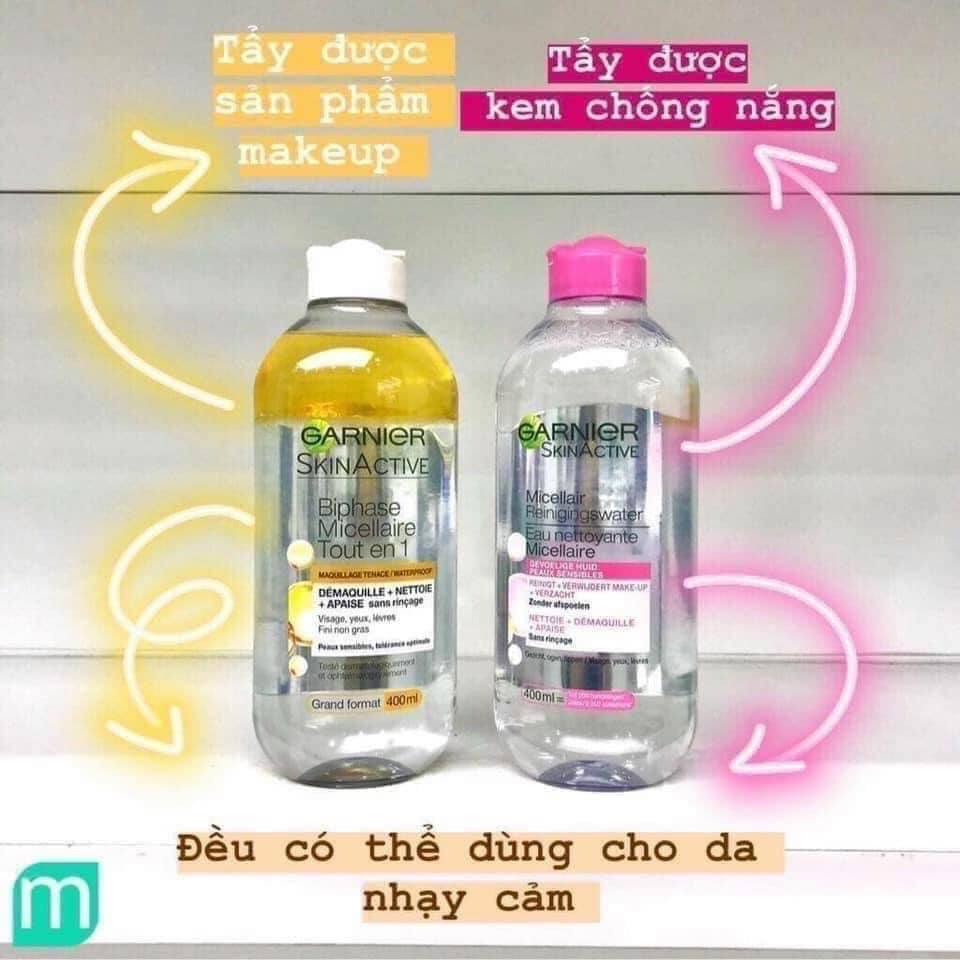 [Loại 400ml] Nước Tẩy Trang Garnier Skinactive Micellar Cleansing