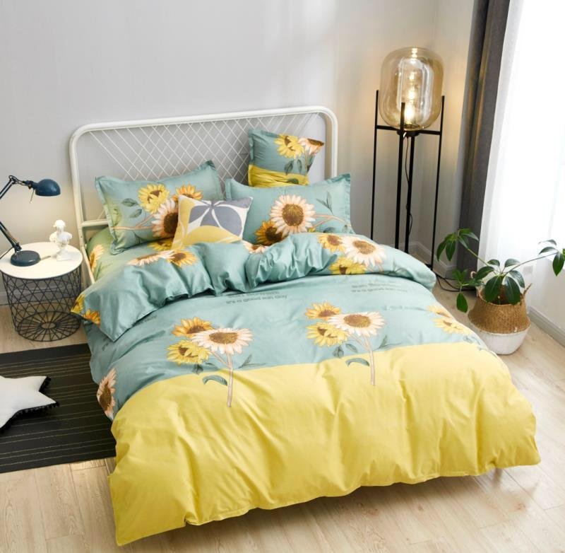[Ga giường]Ga trải giường,Drap ga giường,ga bọc đệm vải cotton poly 1m2,1m4,1m5,1m6,1m8,2m2 mẫu hoa hướng dương