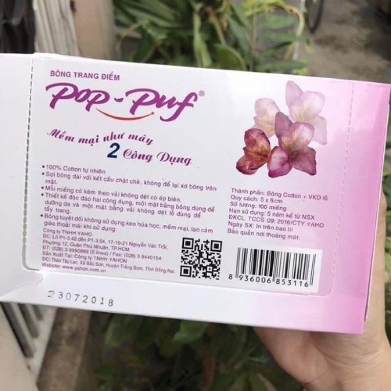 BÔNG TẨY TRANG POP PUF 100 MIẾNG cao cấp
