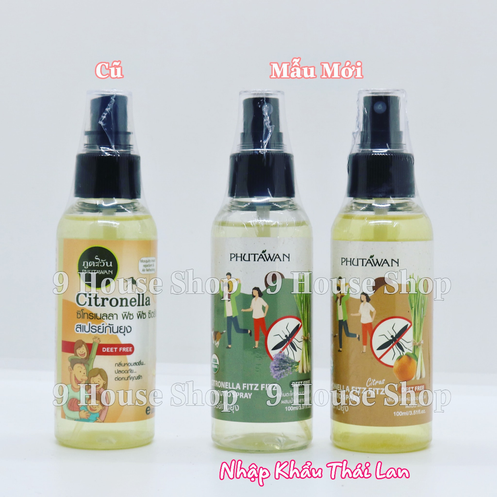 01 chai Tinh Dầu Xịt Chống Muỗi Citronella Phutawan Thái Lan 100ml