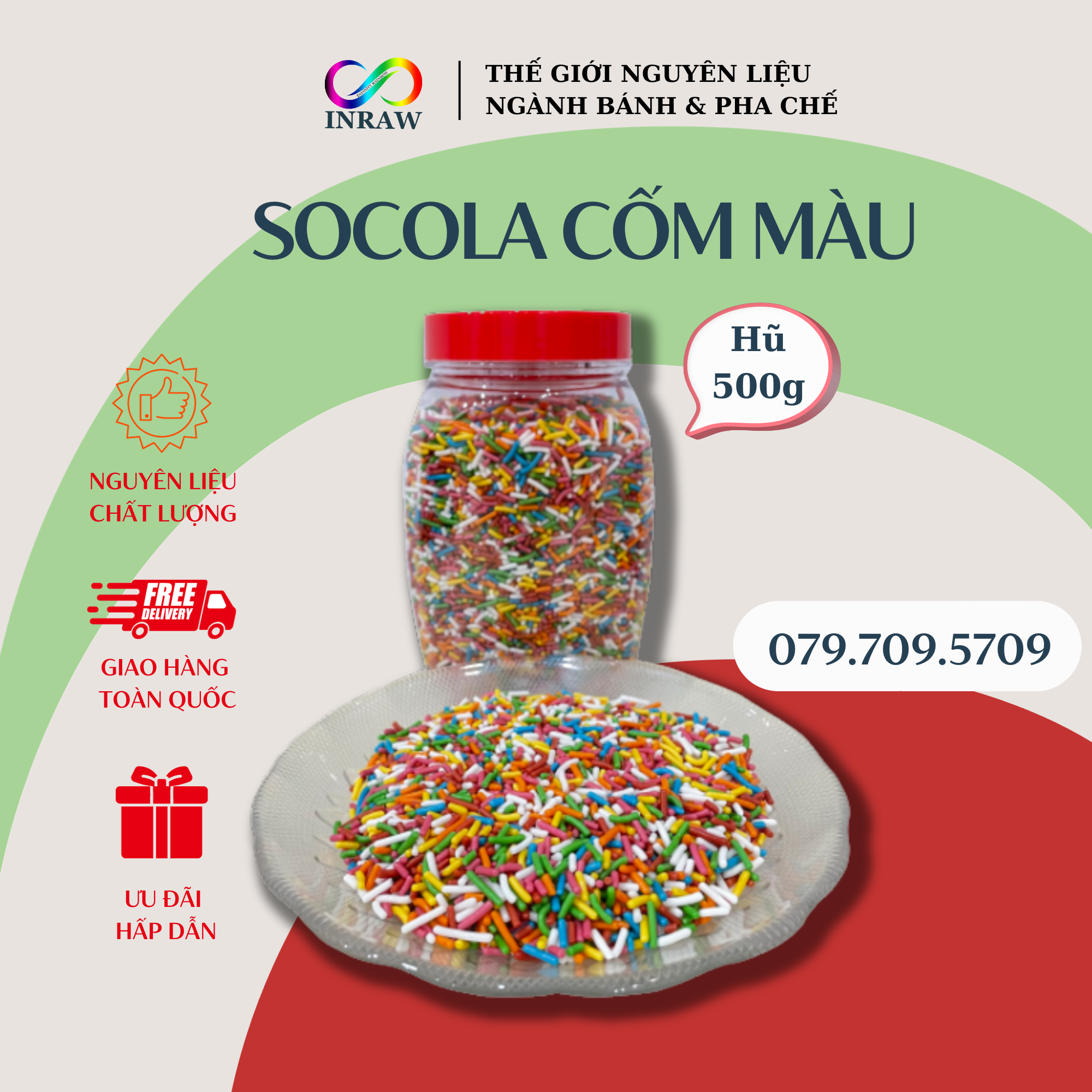 Socola Cốm Màu Trang Trí Bánh 500g