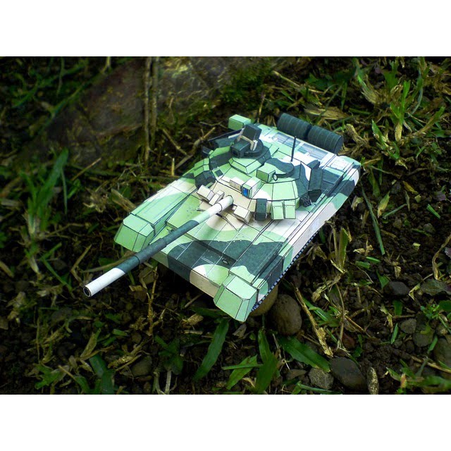 Mô hình giấy 3D xe tank T90 tỉ lệ 1/43