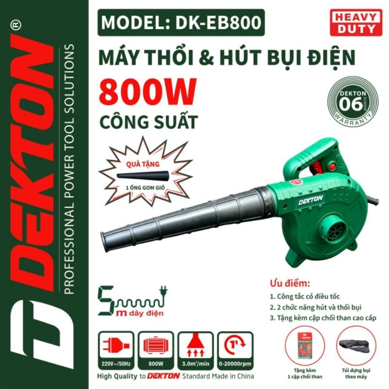 Dekton máy thổi bụi và hút bụi dekton / dk-800eb 750w/ bảo hành chính hãng/ giá tốt. đl