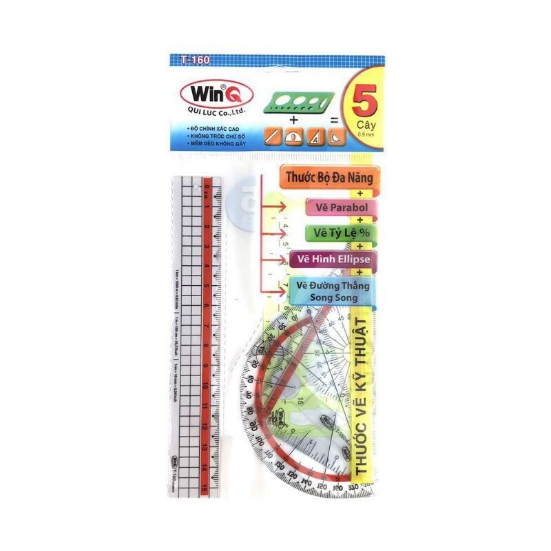 Bộ 5 thước vẽ kỹ thuật winq no.160