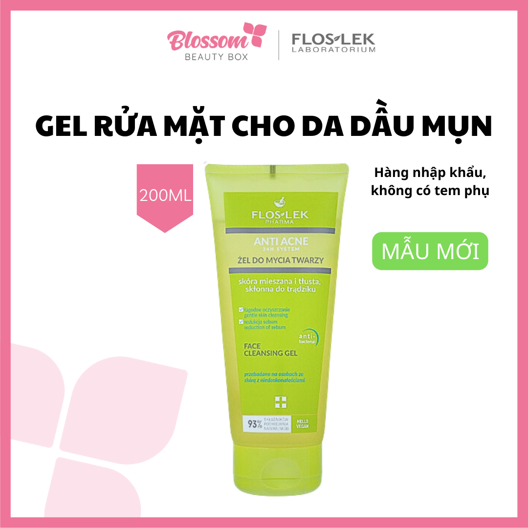 Gel rửa mặt FLOSLEK cho da dầu mụn 200ml (mẫu mới)