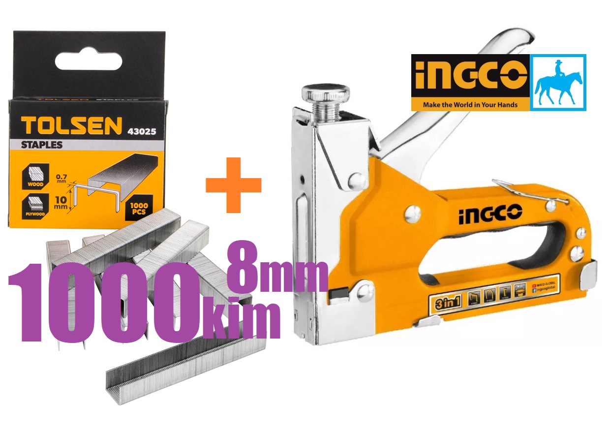 Dụng cụ kìm kềm bấm đinh ghim 3 trong 1 ingco total hsg1405
