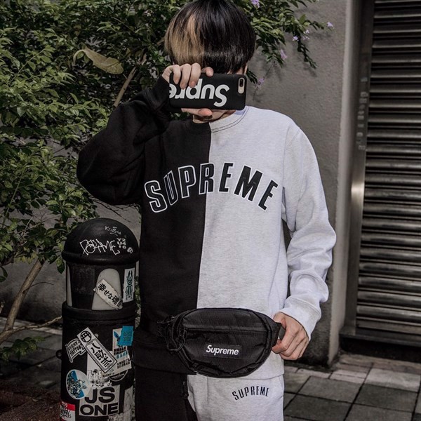 Áo nỉ nam nữ Supre Split Crewneck Sweatshirt