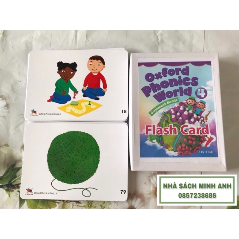 Flashcard OXFORD PHONICS WORLD 4-96 thẻ (khổ A5-cán bóng/ép plastic)