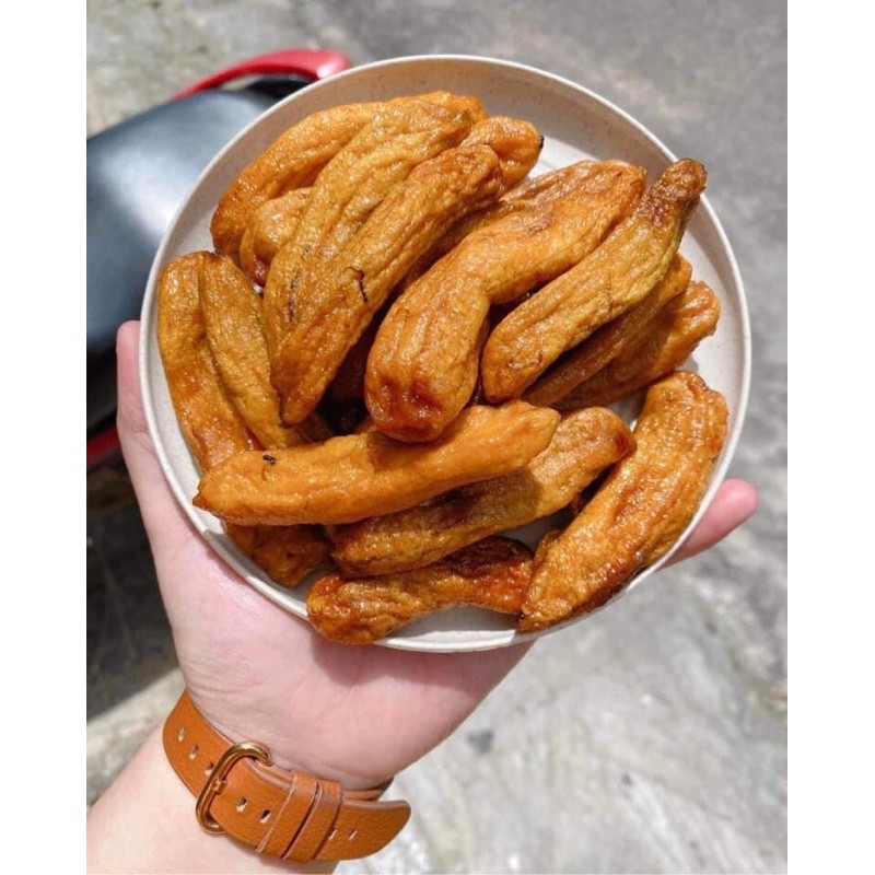 Chuối sấy dẻo Đà Lạt - chuối sấy dẻo nguyên trái 500g - ăn vặt - Tết