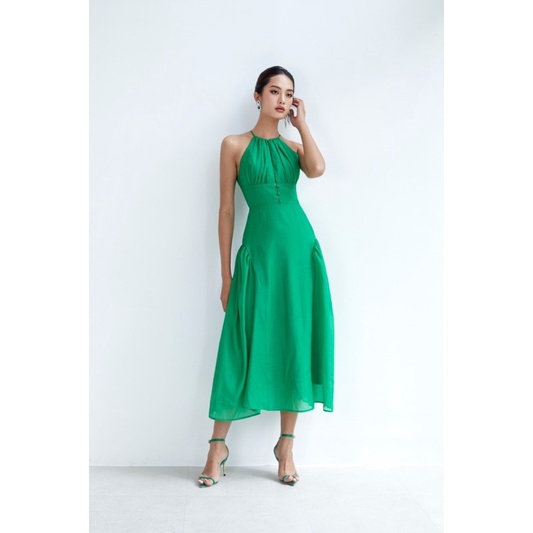 LALLA - Đầm cổ yếm Anisa corset eo xoà nhẹ nữ