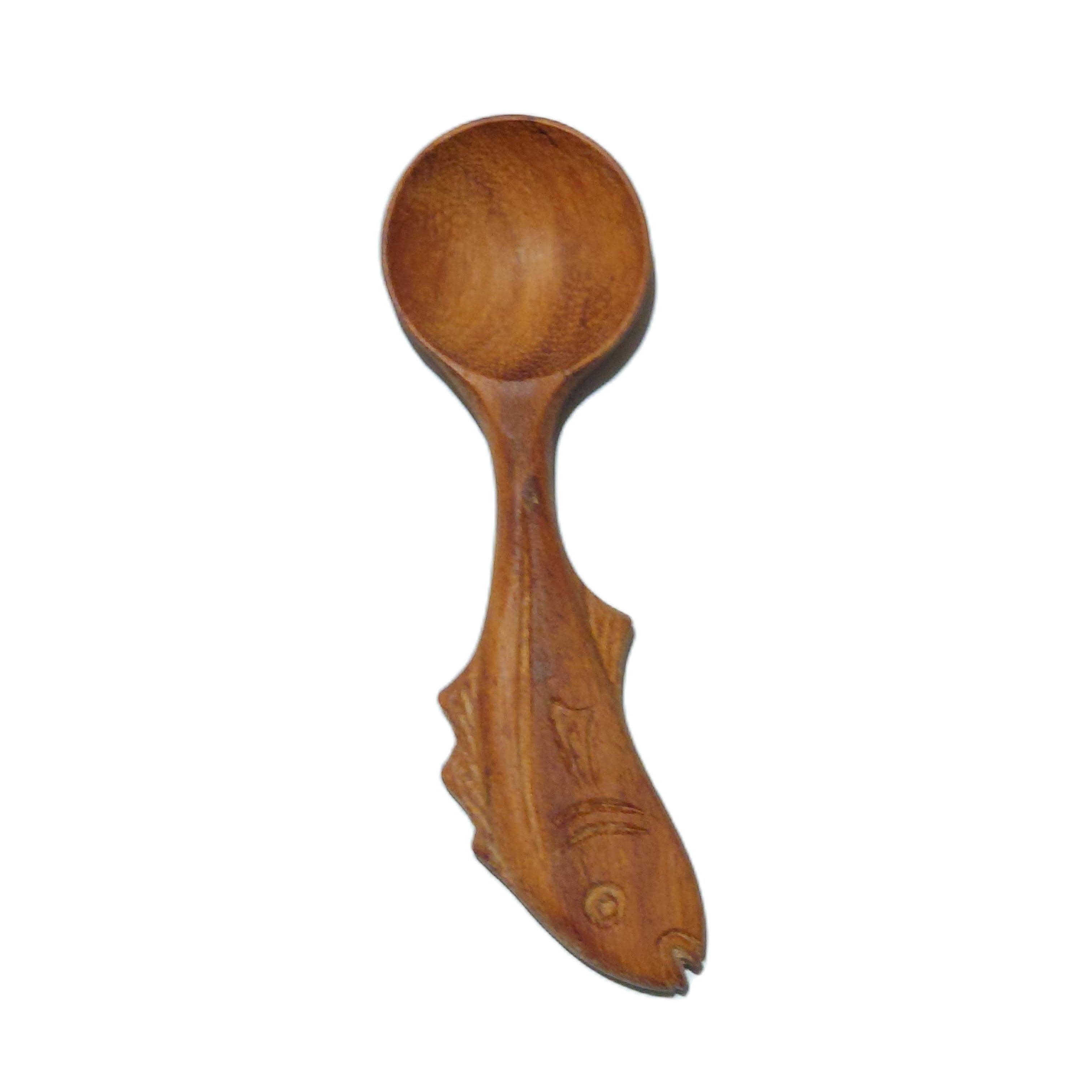 Fish shaped wooden spoon
