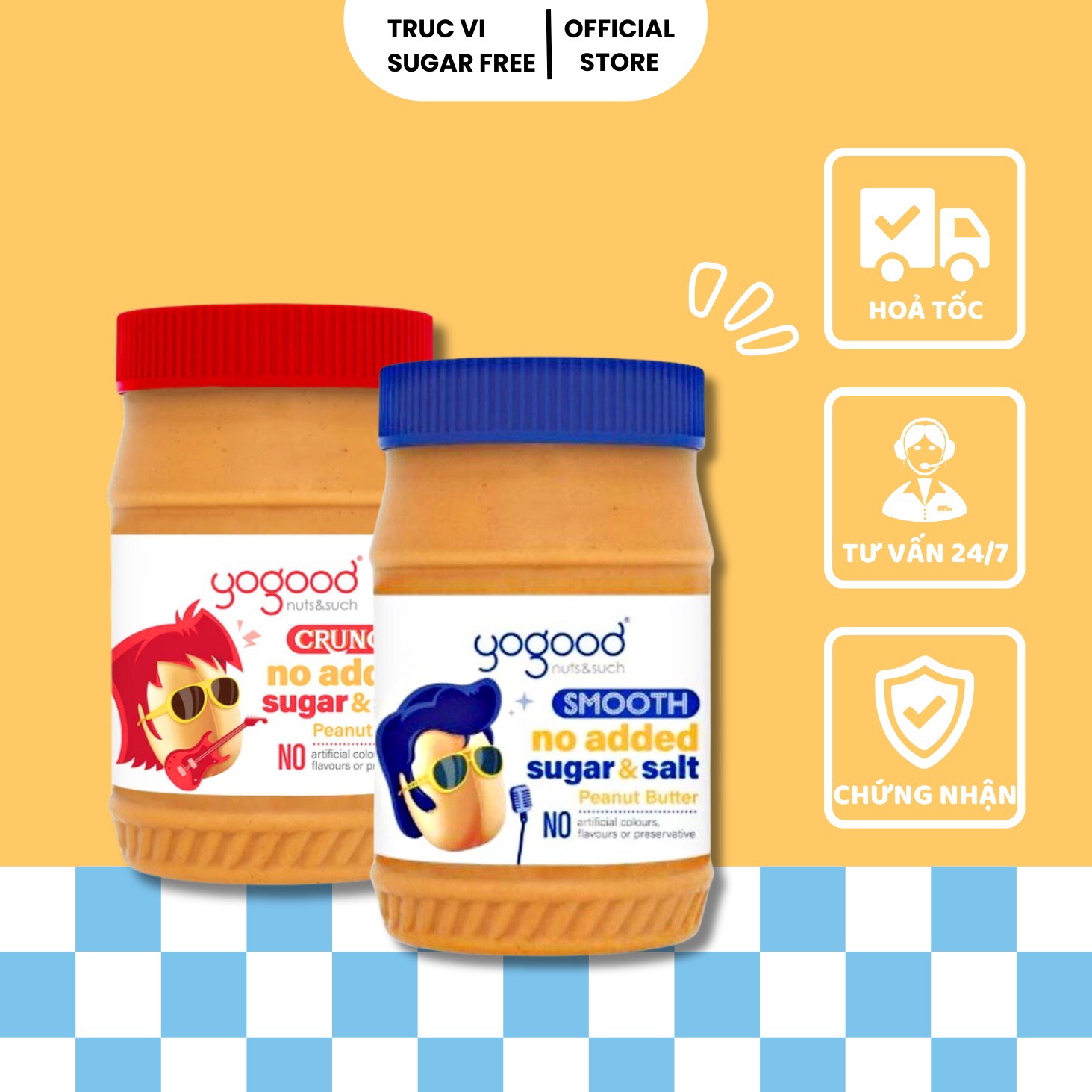BƠ ĐẬU PHỘNG KHÔNG ĐƯỜNG YOGOOD( eat clean, keto, diet, tiểu đường, gymer ) .