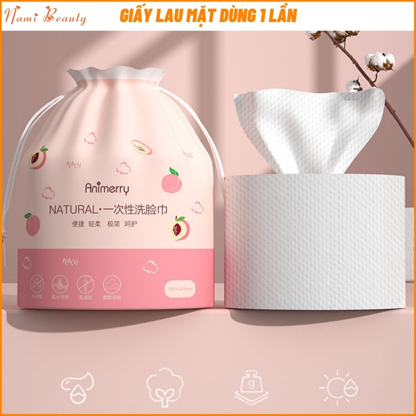 Khăn mặt khô cuộn tẩy trang, giấy lau mặt cotton dùng 1 lần lau khô, lau ướt siêu tiện lợi - Nami Beauty