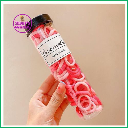 Hộp 100 Dây Cột Tóc Cho Bé , Thun Co giãn, Không Làm Đau Tóc Bé