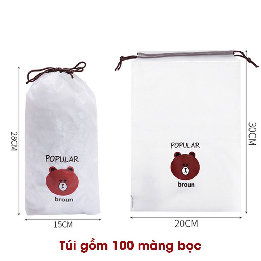 Set 100 Màng Bọc Thực Phẩm Có Chun Co Dãn