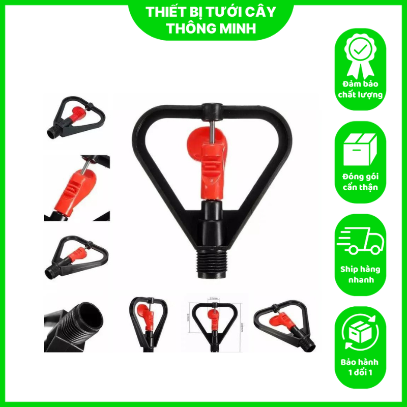 Combo 10 béc tưới cây phun mưa tưới sân vườn nối ren 21